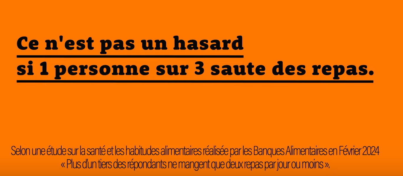 Ce sera toi… le nouveau film des Banques Alimentaires rappelle qu'une personne sur trois ne choisit pas de sauter un repas