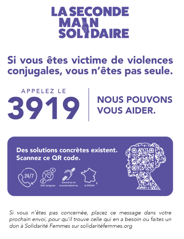 « La Seconde main solidaire » : 30 personnalités se mobilisent pour briser l'isolement des femmes victimes de violences