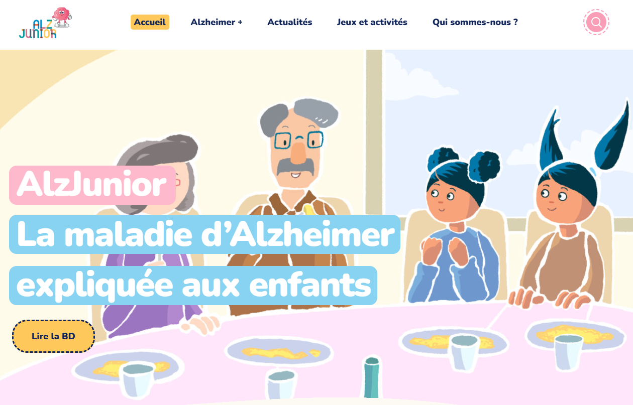 AlzJunior.org, le premier site d'information sur la maladie d'Alzheimer pour les enfants